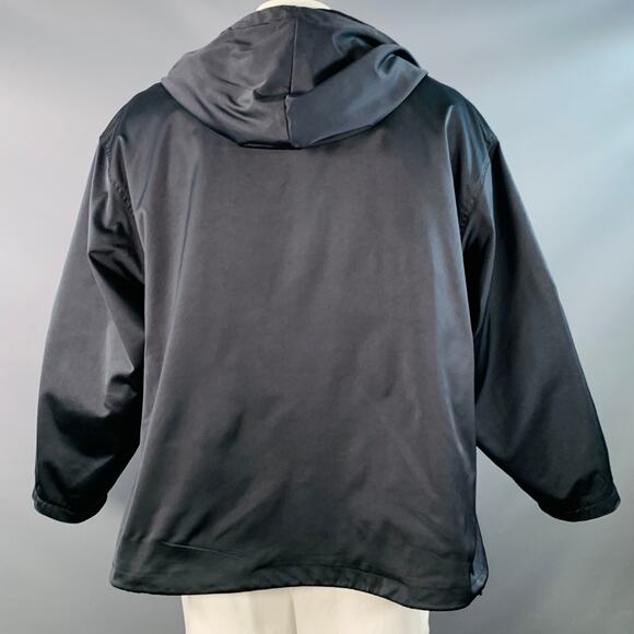 GLAMB Size L Black White Polyester Blend Contrast Stitch Hooded Jacket - Picture 3 of 6